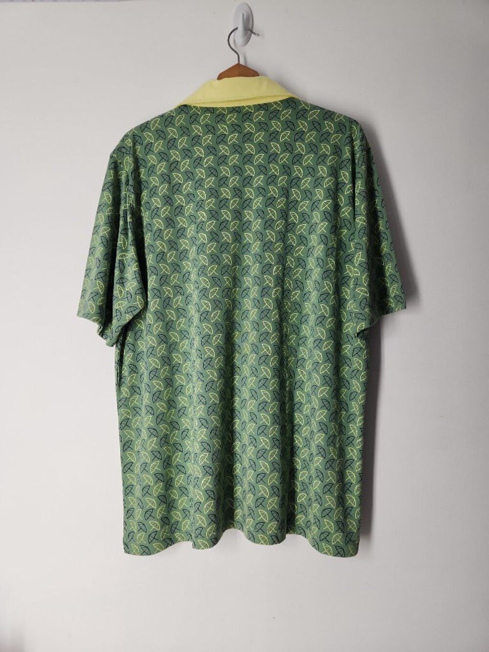 Vintage Arnie Arnold Palmer green umbrella print golf polo shirt men's XL - Picture 4 of 11